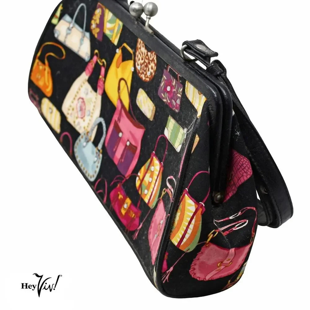 Vintage Far Nine Y2K Novelty Handbag Purse Print Snap Lock Top Handle - Hey Viv